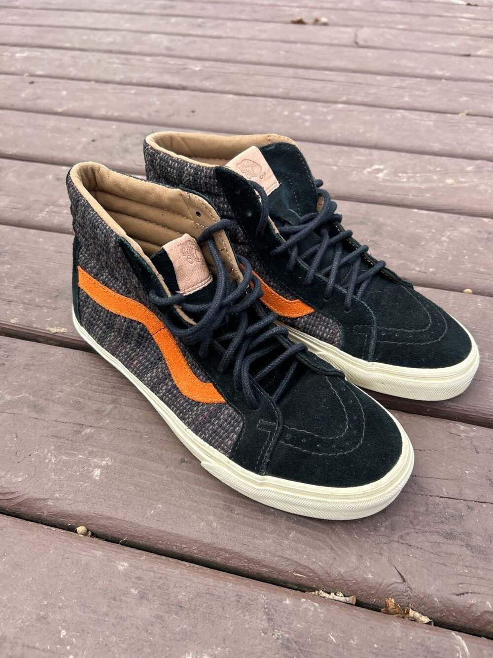 Vans Sk8-Hi Reissue Year of the Horse Black Red Gold Suede Woven High Tops